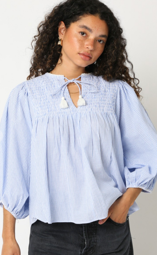 Becca Pinstripe Blouse