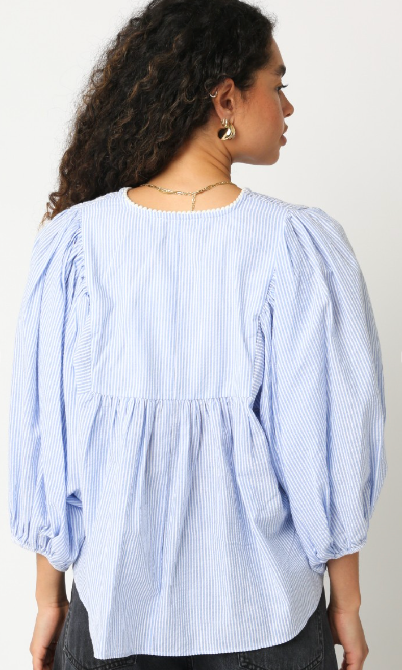 Becca Pinstripe Blouse