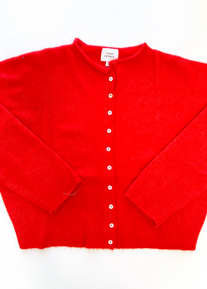 Button Down Cardi Red