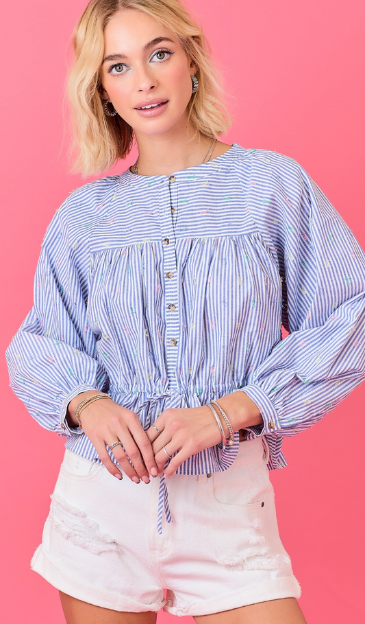 Pastel Confetti Stripe Shirt