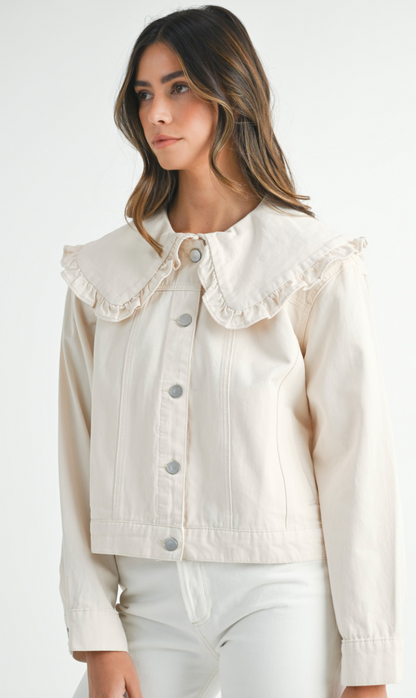 Beige Peter Pan Collar Jacket