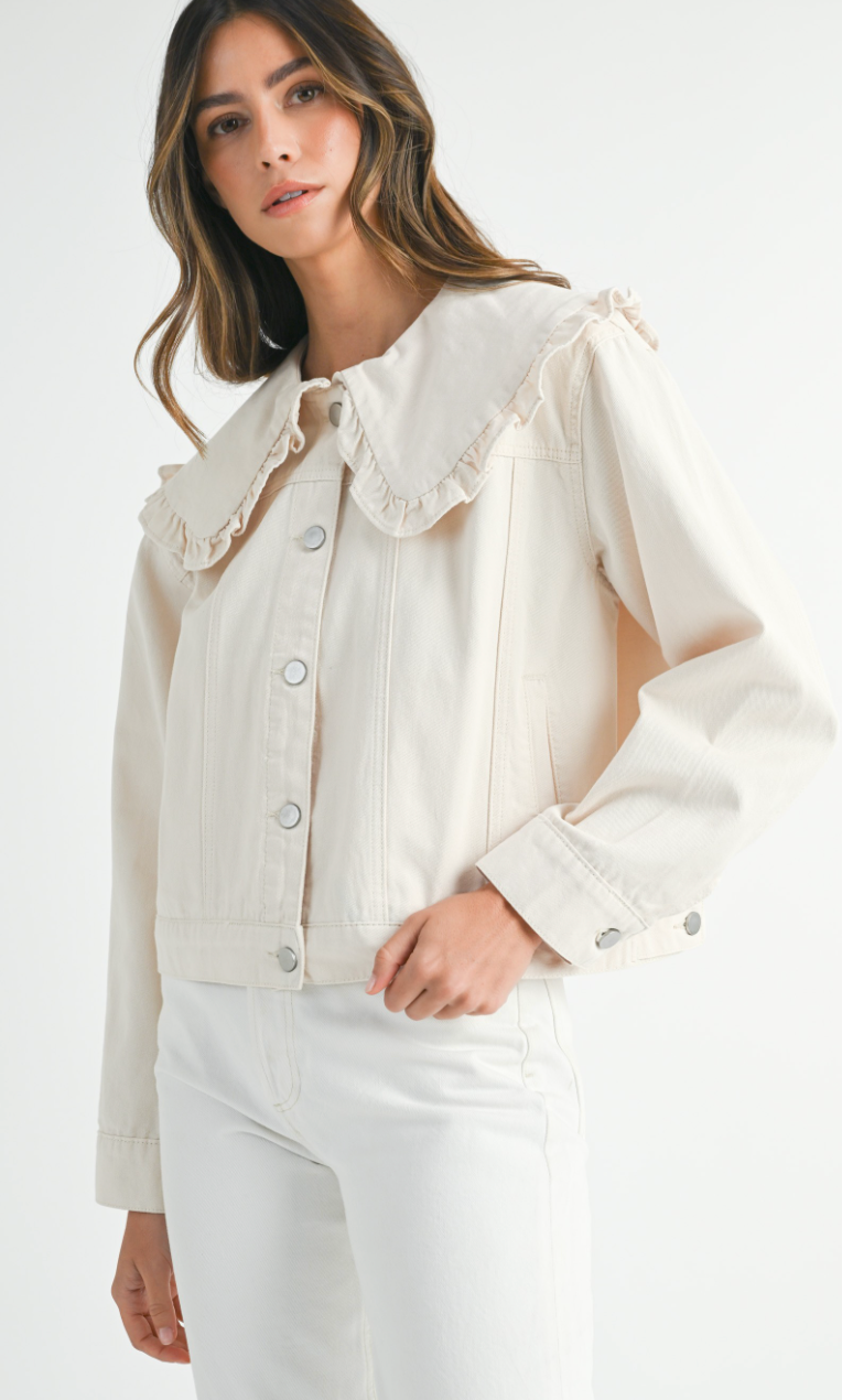 Beige Peter Pan Collar Jacket