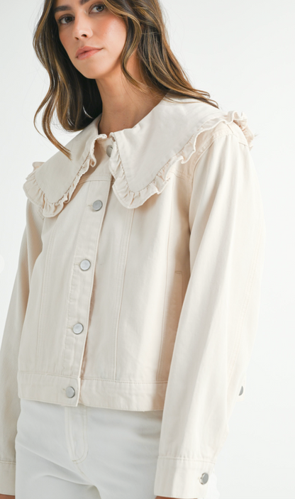 Beige Peter Pan Collar Jacket