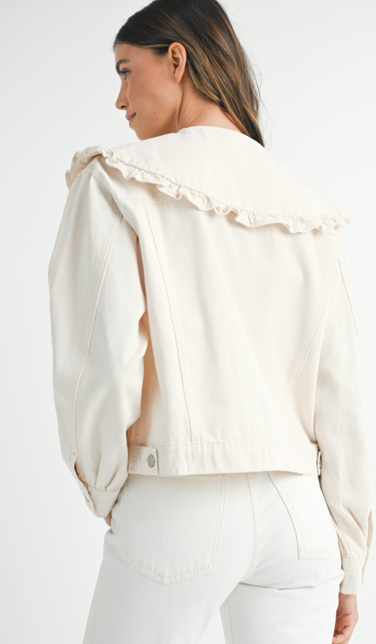 Beige Peter Pan Collar Jacket