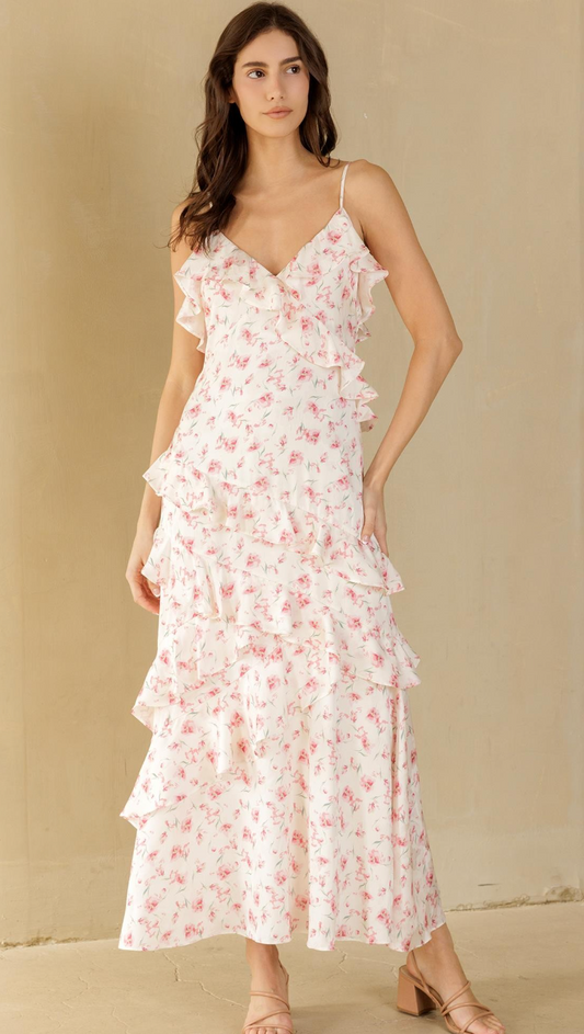 Lillian Pink Floral Maxi Dress