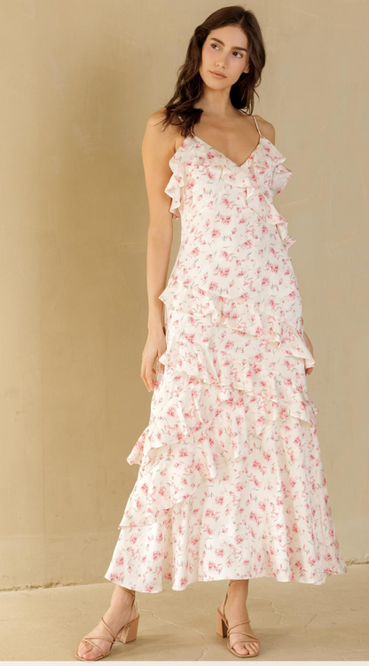 Lillian Pink Floral Maxi Dress