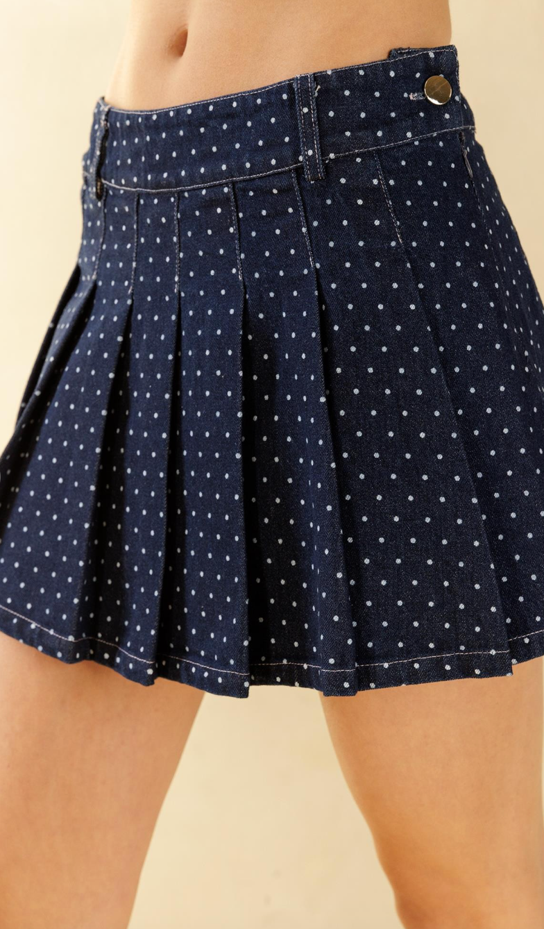 Denim Dot Top & Skirt Set of 2