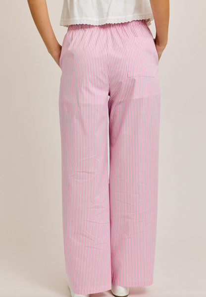 Pink Stripe Drawstring Pants