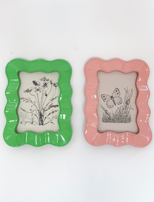 Wavy Resin Photo Frame - Green