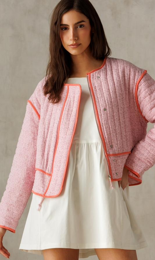 Pink & Orange Quilted Jacket