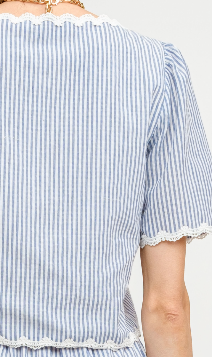 Yacht Club Stripe Tie Top