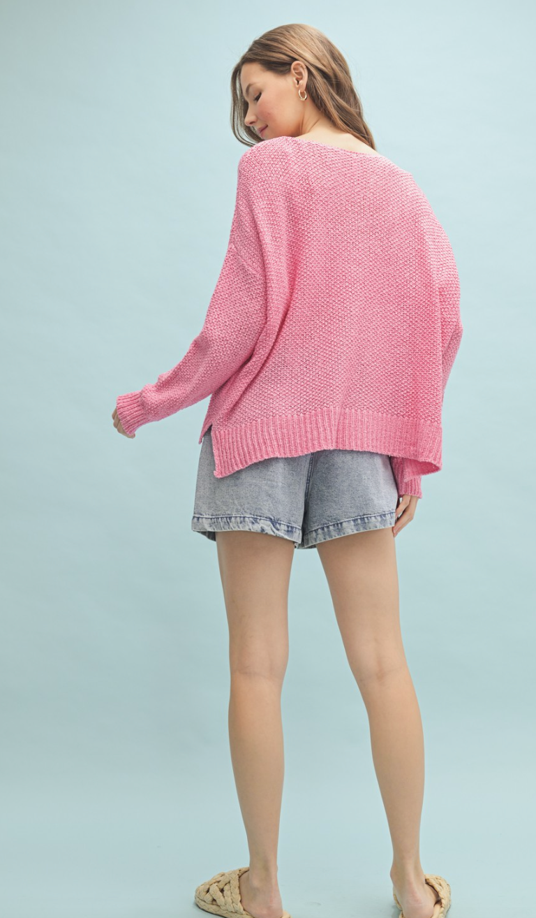 Madeline Pink Knit Sweater