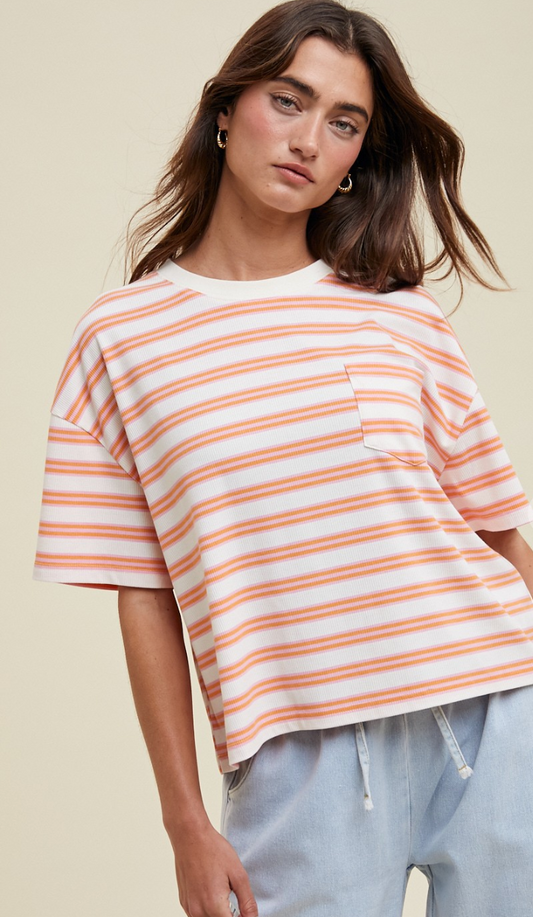 Pink/Orange Stripe T-shirt