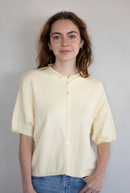 Elle Short Sleeve Sweater Yellow