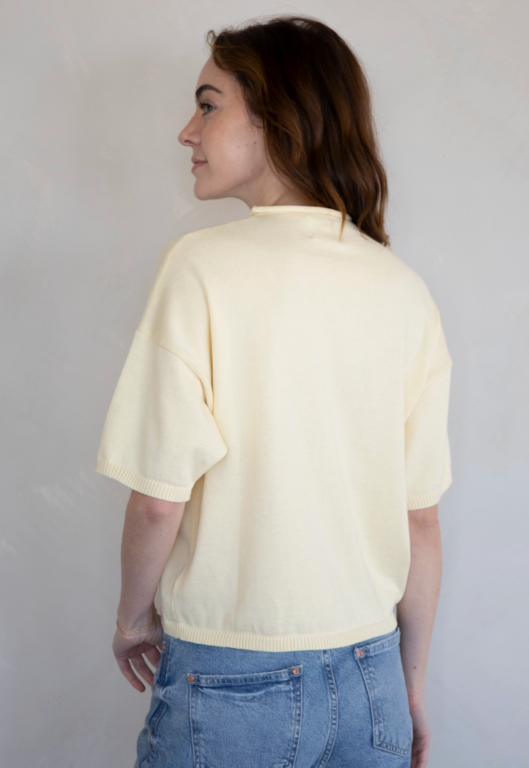 Elle Short Sleeve Sweater Yellow