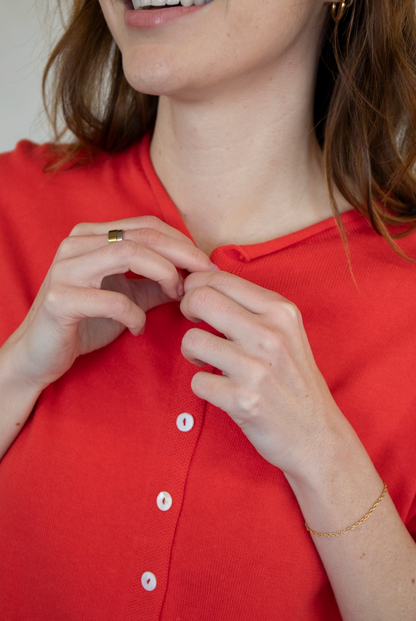 Elle Short Sleeve Sweater Red