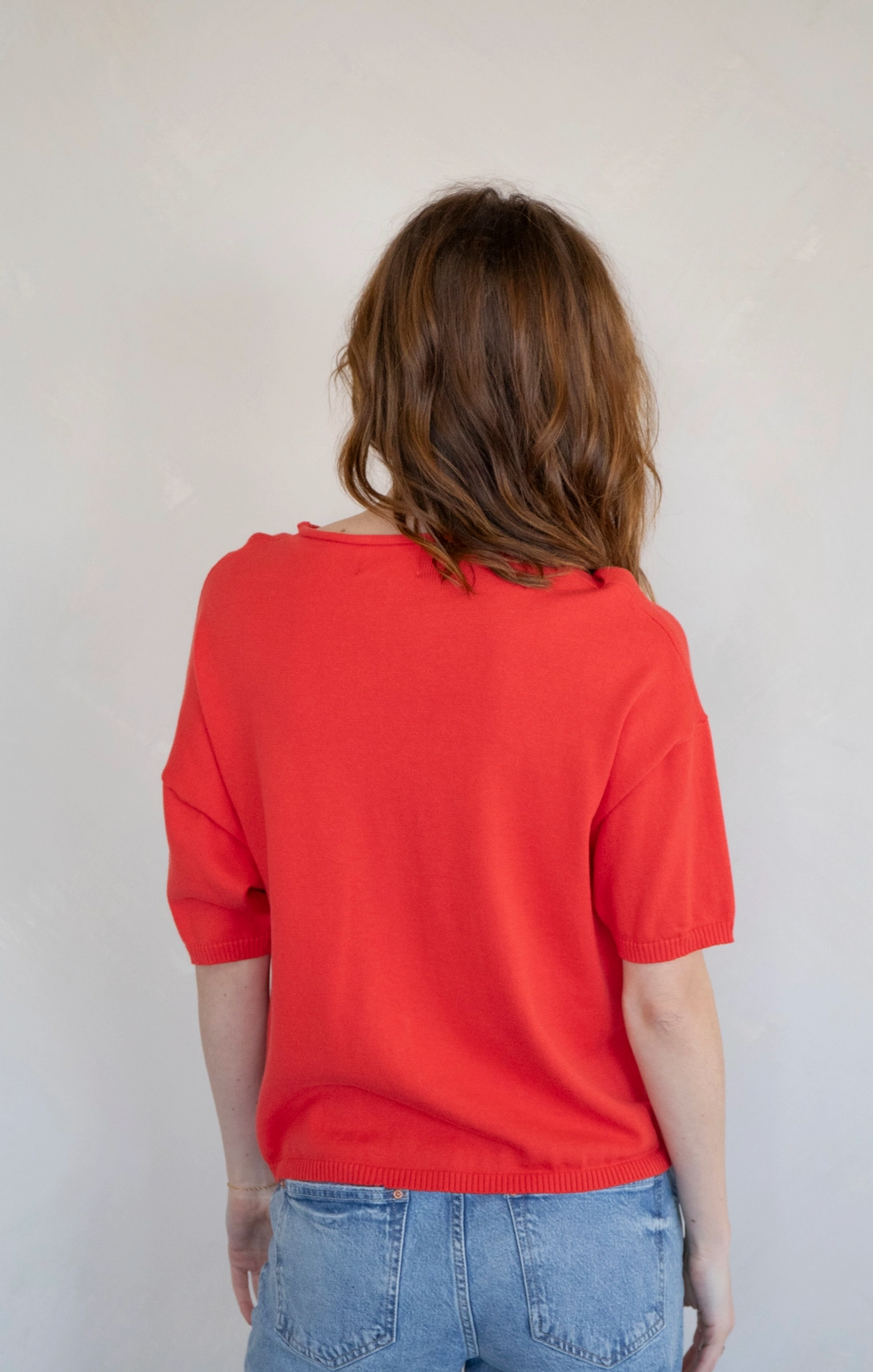 Elle Short Sleeve Sweater Red