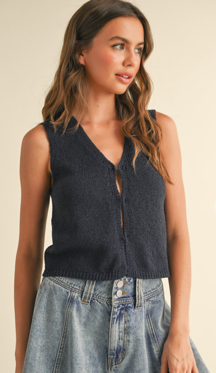 Hook & Eye Knit Tank Blue