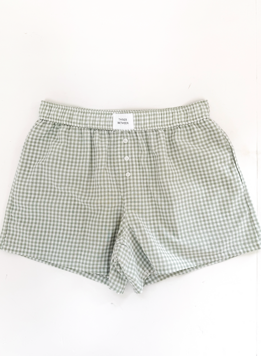 Ivory/Green Boxer Shorts