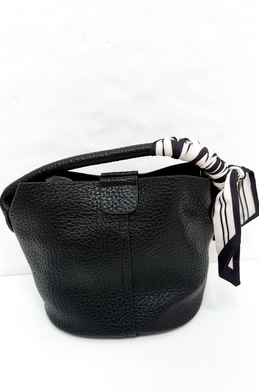 Scarf Bucket Purse Black