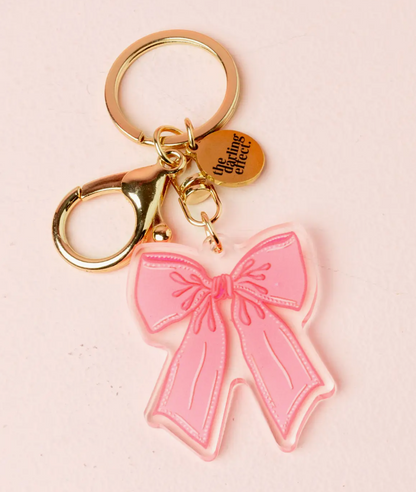 Pink Bow Acrylic Keychain