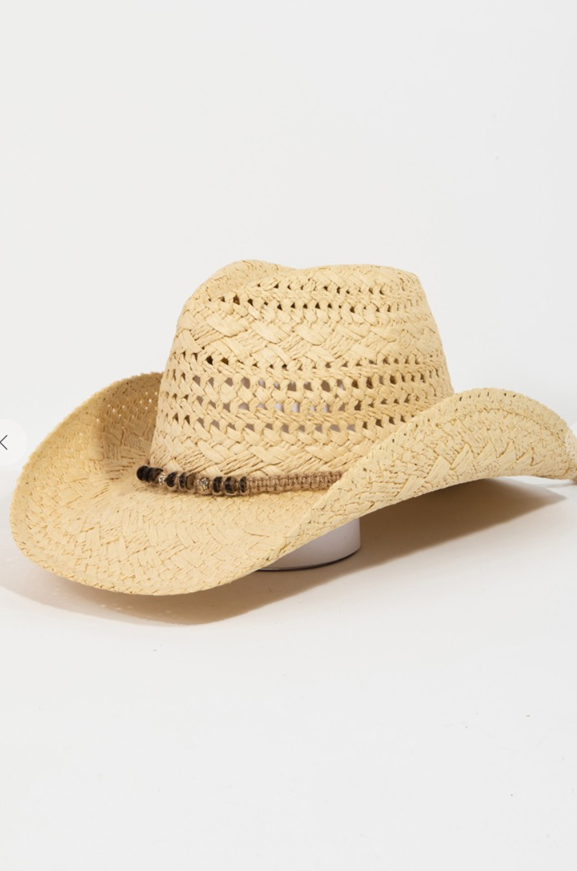 Straw Cowboy Hat Ivory