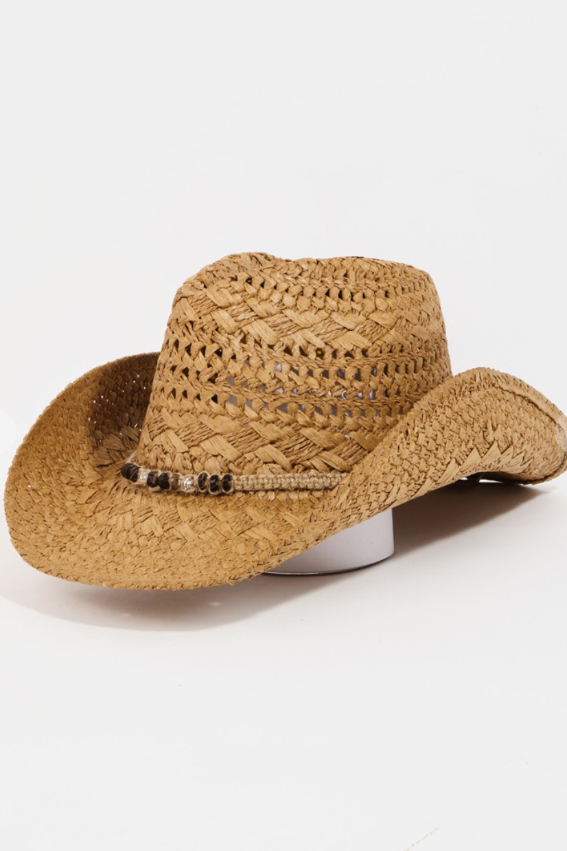 Straw Cowboy Hat Khaki