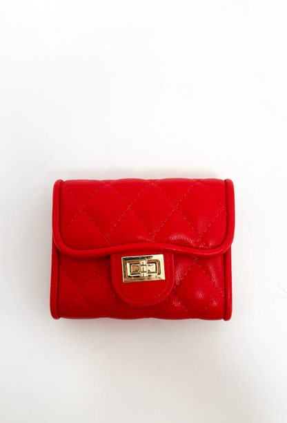 Quilted Card Holder Red