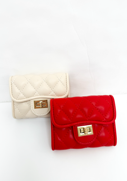 Quilted Card Holder Beige