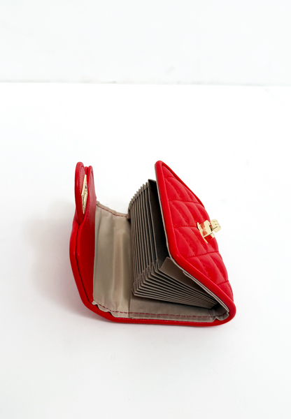 Quilted Card Holder Red