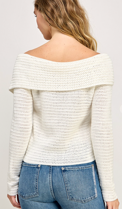 Crochet Off Shoulder Sweater