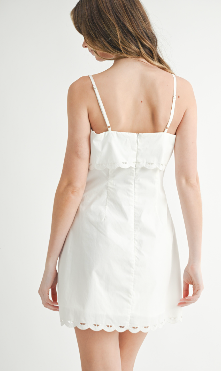 Celeine Embroidered White Dress