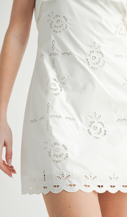 Celeine Embroidered White Dress