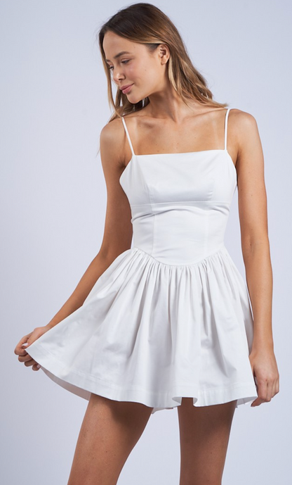 Piper White Open Back Dress