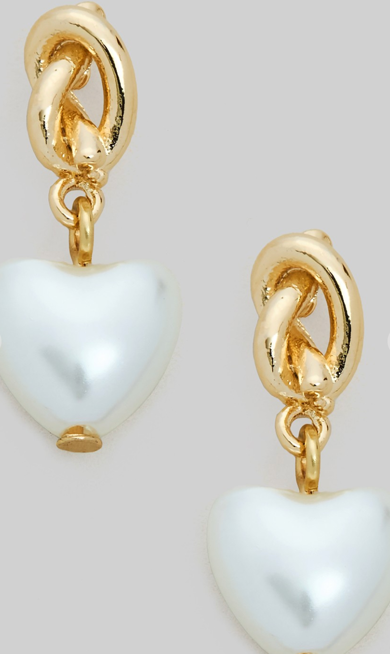 Pearl Puff Heart Earrings