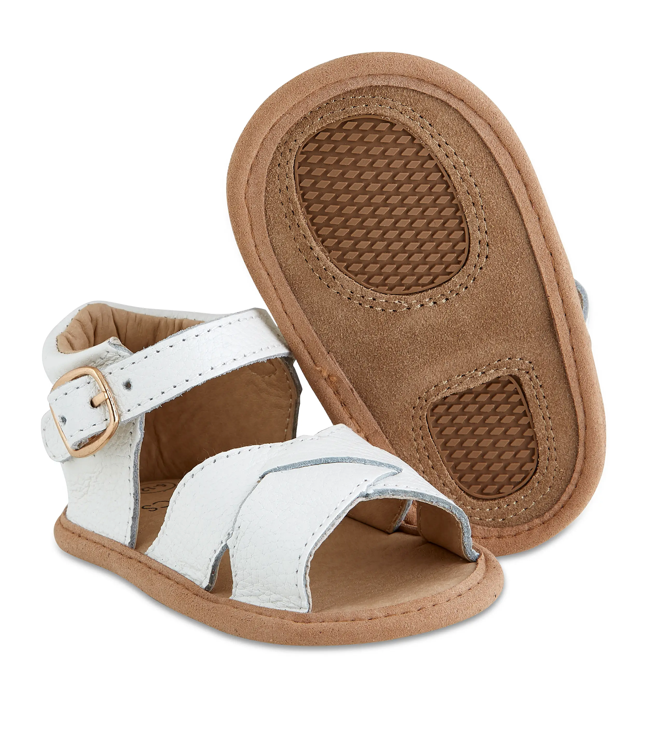 White Leather Baby Sandals - Clothe Boutique