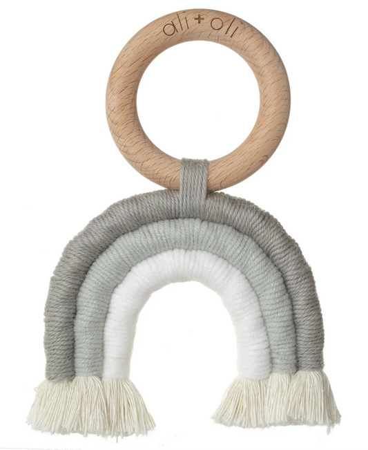 Macrame Teething Rainbow Grey - Clothe Boutique