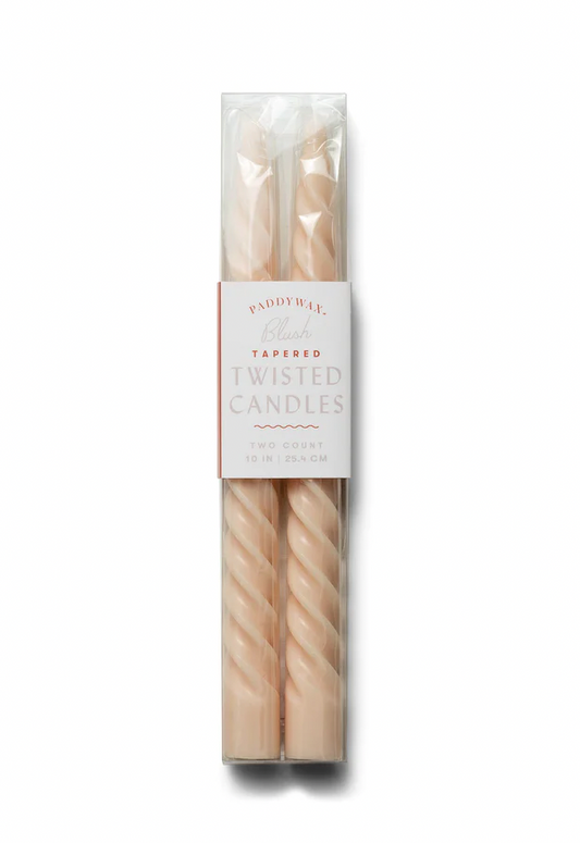 Blush Twisted Taper Candles