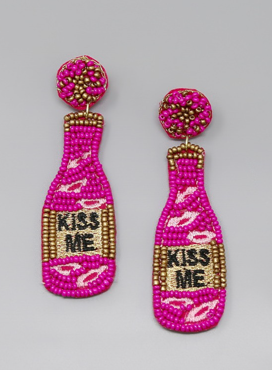 Kiss Me Beaded Earrings