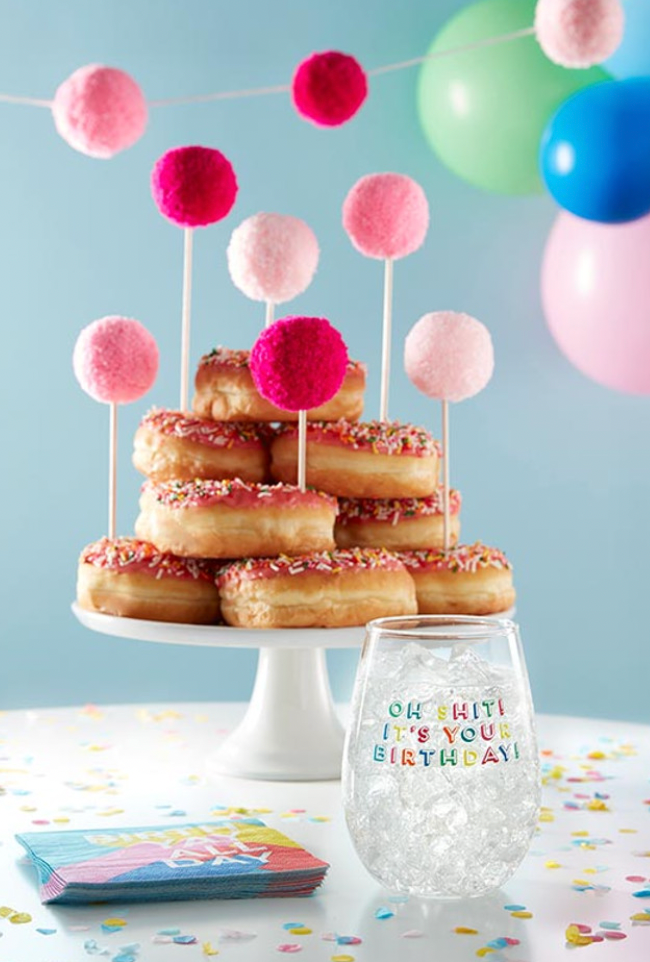 Pom Pom Birthday Cake Topper - Delineate Your Dwelling