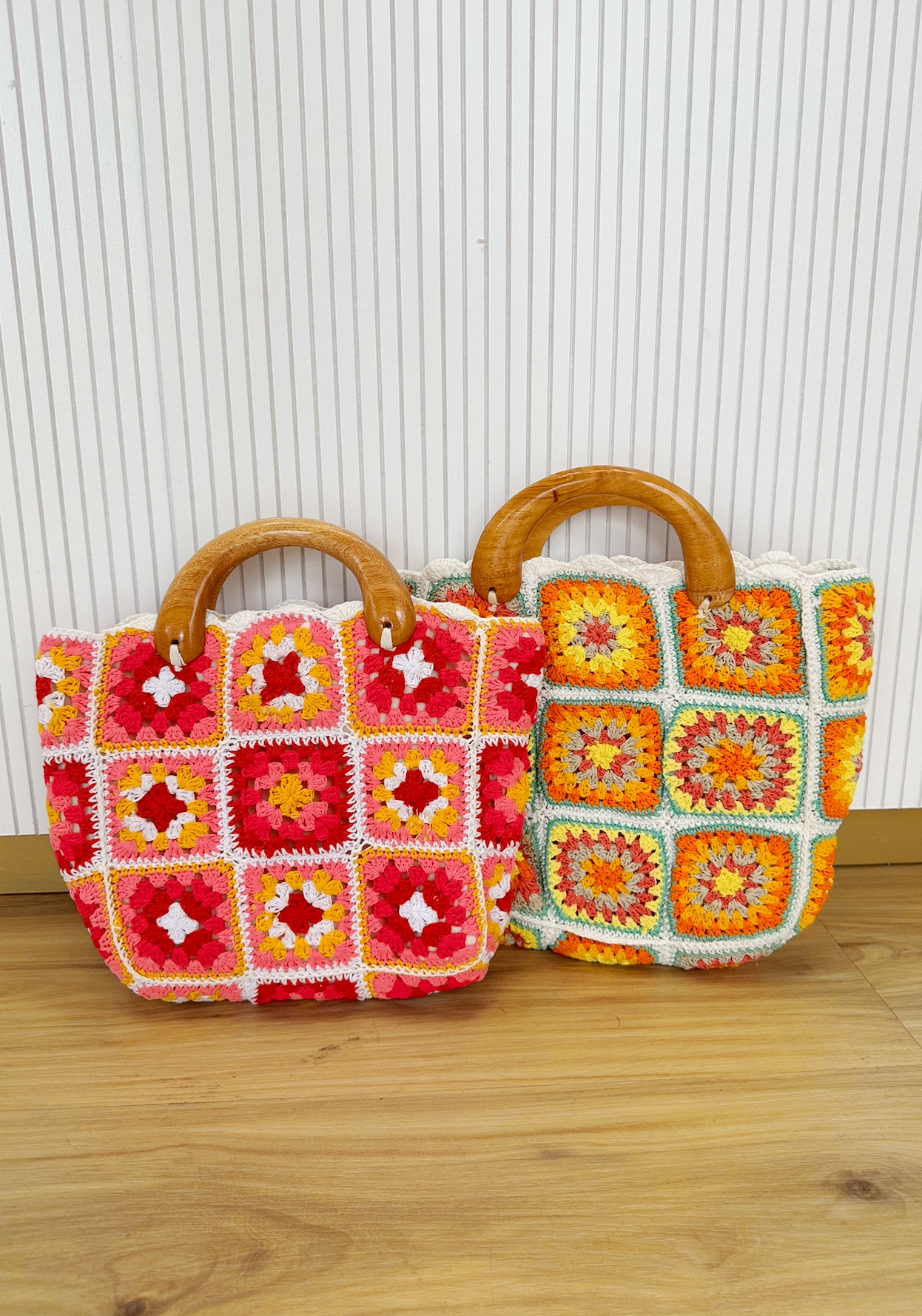 Ivy Wooden Handle Crochet Tote